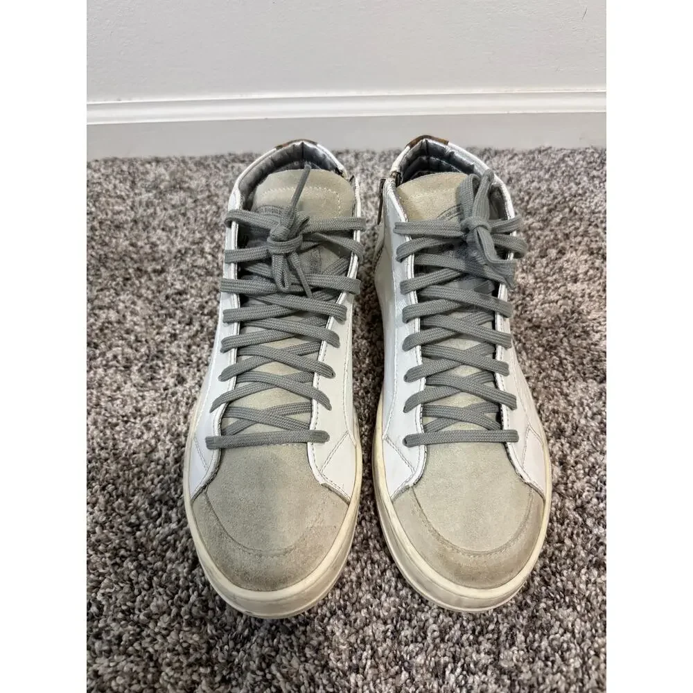P448 Skate High Top white cheetah shoe women's size 37/ 7